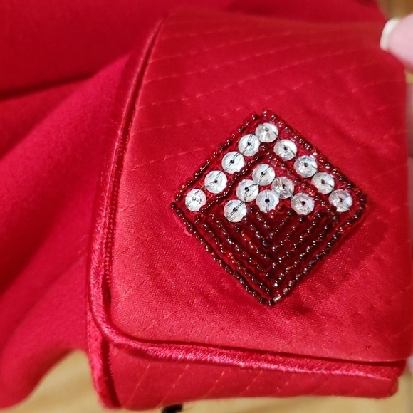 Nolan Miller Designer Red Bead Embellished Blazer Jacket Size 12 - Picture 4 of 9